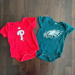 Philadelphia Phillies and Eagles set of Onesies